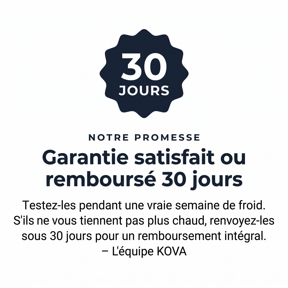 Garantie satisfait ou remboursé 30 jours